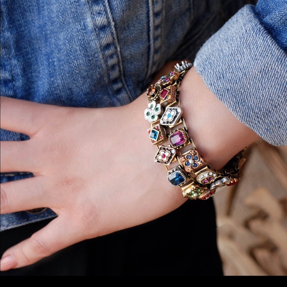 Shelly Cooper of Sweet Romance Jewelry, vintage inspired, double slide bracelet. - Picture 6 of 7